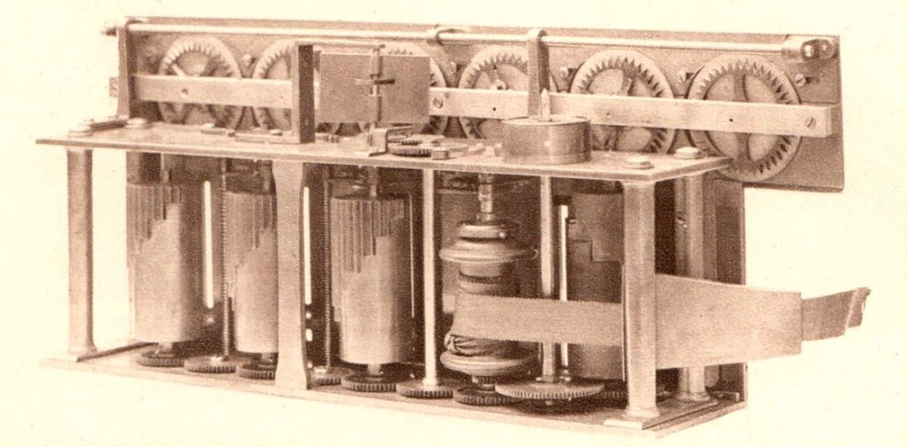 A drawing of the Arithmometer mechanism