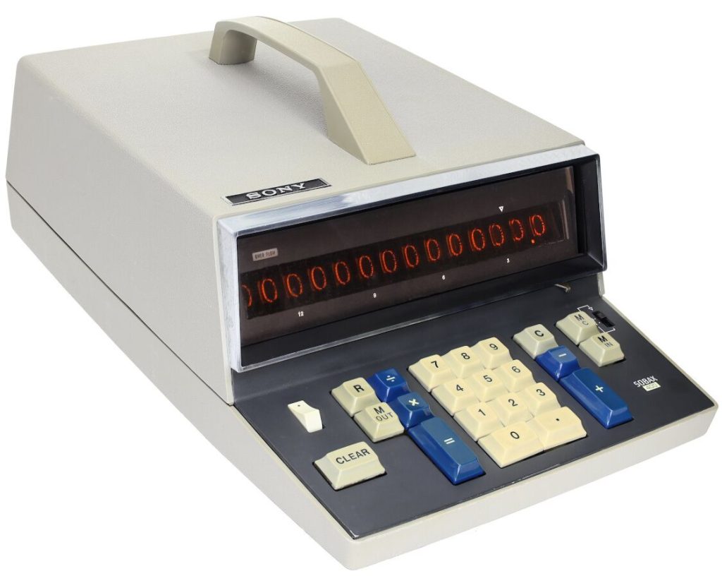 Photo of a 1960s era Sony electronic calculator