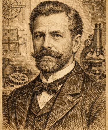 Stylised illustration of Arthur Burkhardt by Manus