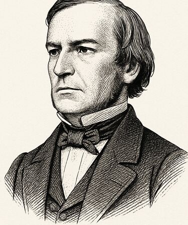 Stylised illustration of George Boole by Manus