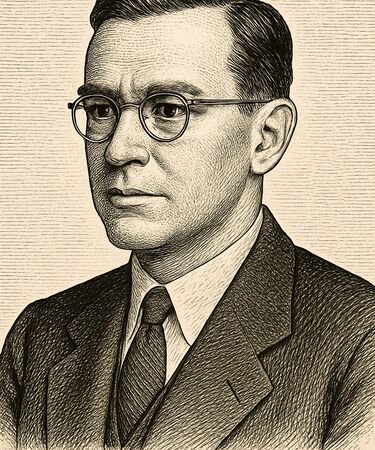 Stylised illustration of Howard Aiken by Manus