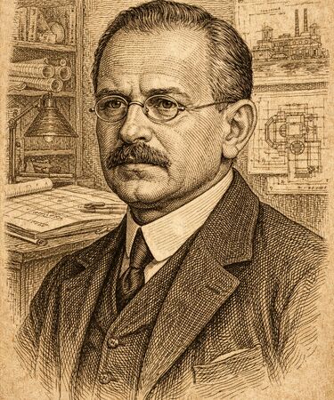 Stylised illustration of Hugo Bunzel by Manus