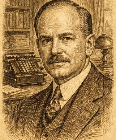 Stylised illustration of Jay R. Monroe by Manus