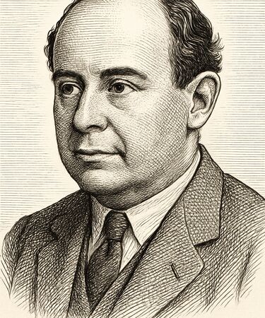 Stylised illustration of John von Neumann by Manus