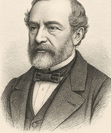 Stylised illustration of Charles Xavier Thomas de Colmar by Manus